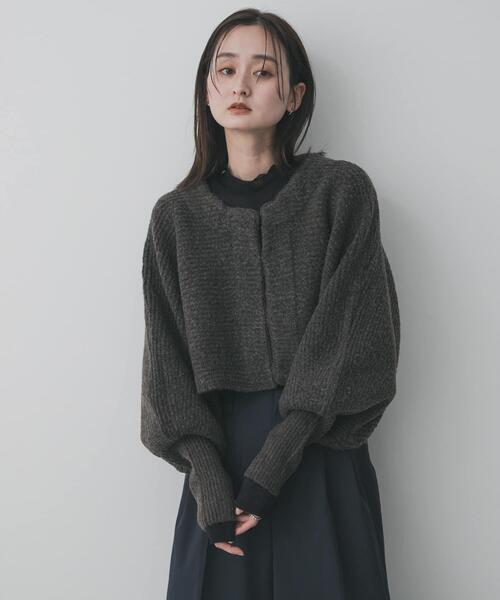 SENSE OF PLACE by URBAN RESEARCH（センスオブプレイスバイアーバンリサーチ）の「クロップドドルマンカーディガン（ニット/セーター・レディース・ベージュ/ブラウン/ブラック系その他・ONE）」の20枚目の写真