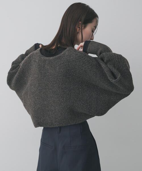 SENSE OF PLACE by URBAN RESEARCH（センスオブプレイスバイアーバンリサーチ）の「クロップドドルマンカーディガン（ニット/セーター・レディース・ベージュ/ブラウン/ブラック系その他・ONE）」の19枚目の写真