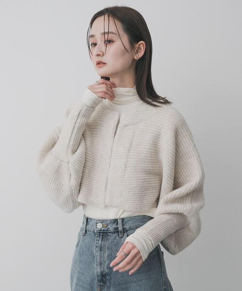 SENSE OF PLACE by URBAN RESEARCH（センスオブプレイスバイアーバンリサーチ）の「クロップドドルマンカーディガン（ニット/セーター・レディース・ベージュ/ブラウン/ブラック系その他・ONE）」の12枚目の写真