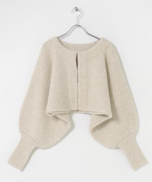 SENSE OF PLACE by URBAN RESEARCH（センスオブプレイスバイアーバンリサーチ）の「クロップドドルマンカーディガン（ニット/セーター・レディース・ベージュ/ブラウン/ブラック系その他・ONE）」の5枚目の写真