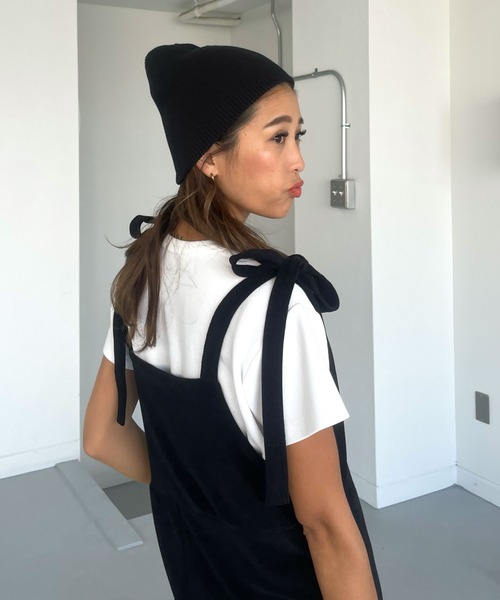 CHERI since1985(シェリ)の「肩紐リボンベロアサロペットパンツ(サロペット/オーバーオール・レディース・ブラック/ベージュ・FREE)」の10枚目の写真