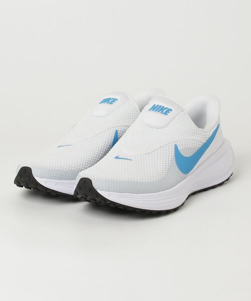 NIKE(ナイキ)の「ナイキ NIKE ナイキ レボリューション 8 イージーオン(スニーカー・メンズ・ホワイト×ブルー・25.0cm/25.5cm/26.0cm/26.5cm/27.0cm/27.5cm/28.0cm)」の1枚目の写真