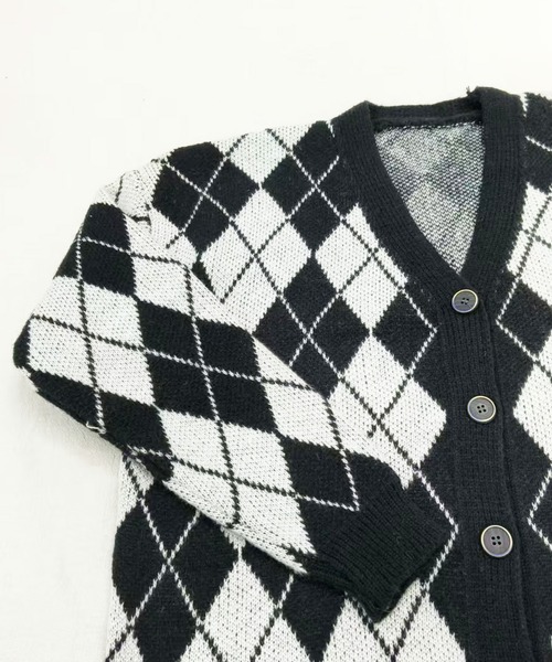 新品半額！Barbour アーガイル柄 カーディガン Mサイズ Barbour アーガイル柄 カーディガン Mサイズ