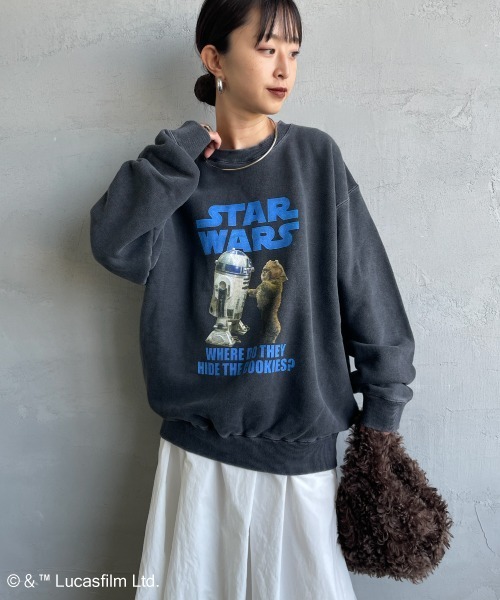 GOOD ROCK SPEED（グッドロックスピード）の「[GOOD ROCK SPEED/グッドロックスピード] 別注 / STAR WARS / R2D2 / EWOK / プリントスウェット / ディズニー（スウェット・レディース・チャコールグレー・XL/L/M）」の6枚目の写真