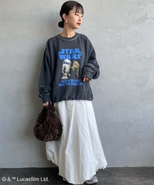 GOOD ROCK SPEED（グッドロックスピード）の「[GOOD ROCK SPEED/グッドロックスピード] 別注 / STAR WARS / R2D2 / EWOK / プリントスウェット / ディズニー（スウェット・レディース・チャコールグレー・XL/L/M）」の9枚目の写真