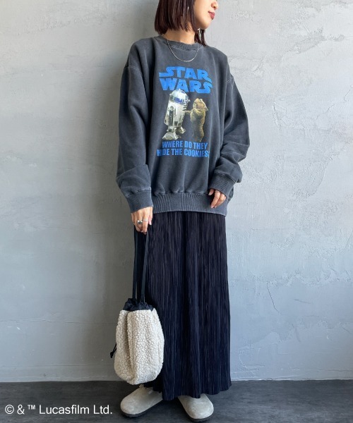 GOOD ROCK SPEED（グッドロックスピード）の「[GOOD ROCK SPEED/グッドロックスピード] 別注 / STAR WARS / R2D2 / EWOK / プリントスウェット / ディズニー（スウェット・レディース・チャコールグレー・XL/L/M）」の18枚目の写真