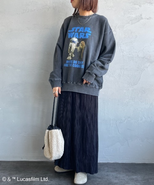 GOOD ROCK SPEED（グッドロックスピード）の「[GOOD ROCK SPEED/グッドロックスピード] 別注 / STAR WARS / R2D2 / EWOK / プリントスウェット / ディズニー（スウェット・レディース・チャコールグレー・XL/L/M）」の4枚目の写真
