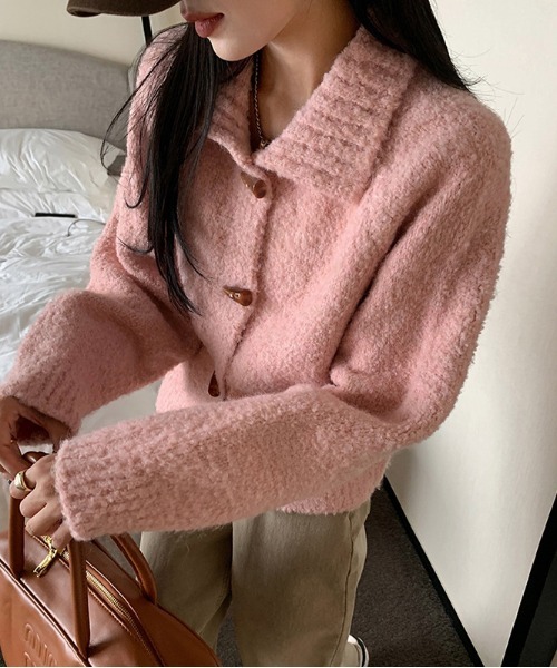 WEGO(ウィゴー)の「WEGO/ラグランダッフルモチニットカーディガン(カーディガン/ボレロ・レディース・グレー/ホワイト/ピンク/ブラウン・FREE)」の1枚目の写真