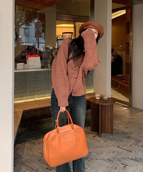 WEGO(ウィゴー)の「WEGO/ラグランダッフルモチニットカーディガン(カーディガン/ボレロ・レディース・グレー/ホワイト/ピンク/ブラウン・FREE)」の22枚目の写真