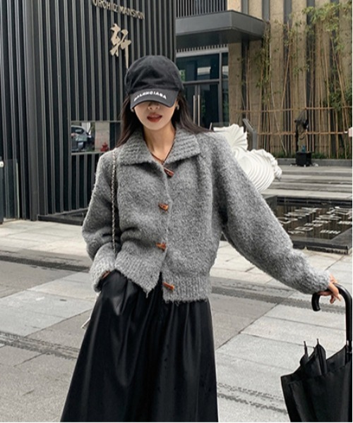 WEGO(ウィゴー)の「WEGO/ラグランダッフルモチニットカーディガン(カーディガン/ボレロ・レディース・グレー/ホワイト/ピンク/ブラウン・FREE)」の16枚目の写真