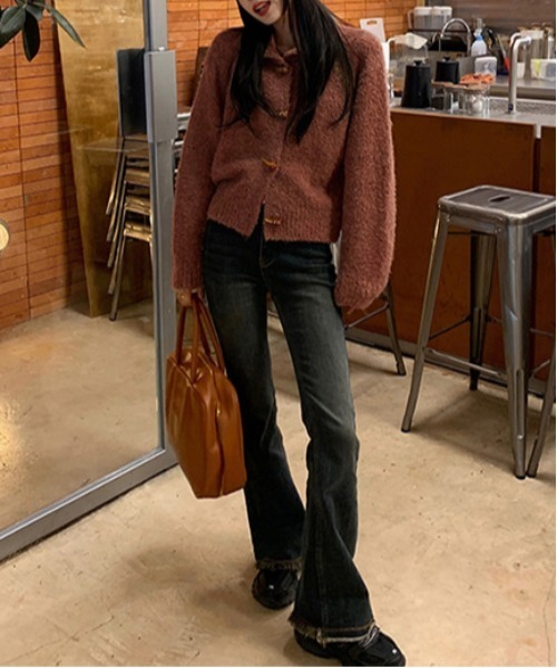 WEGO(ウィゴー)の「WEGO/ラグランダッフルモチニットカーディガン(カーディガン/ボレロ・レディース・グレー/ホワイト/ピンク/ブラウン・FREE)」の20枚目の写真