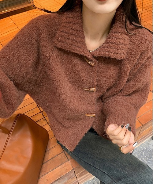 WEGO(ウィゴー)の「WEGO/ラグランダッフルモチニットカーディガン(カーディガン/ボレロ・レディース・グレー/ホワイト/ピンク/ブラウン・FREE)」の18枚目の写真