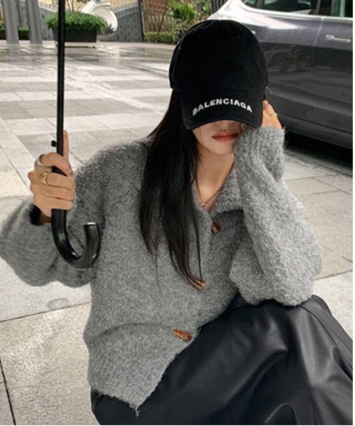 WEGO(ウィゴー)の「WEGO/ラグランダッフルモチニットカーディガン(カーディガン/ボレロ・レディース・グレー/ホワイト/ピンク/ブラウン・FREE)」の10枚目の写真