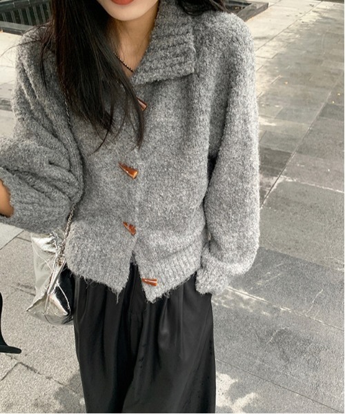 WEGO(ウィゴー)の「WEGO/ラグランダッフルモチニットカーディガン(カーディガン/ボレロ・レディース・グレー/ホワイト/ピンク/ブラウン・FREE)」の11枚目の写真