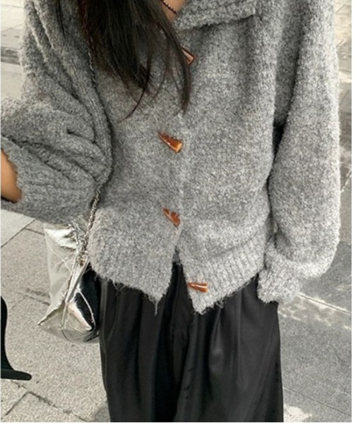 WEGO(ウィゴー)の「WEGO/ラグランダッフルモチニットカーディガン(カーディガン/ボレロ・レディース・グレー/ホワイト/ピンク/ブラウン・FREE)」の13枚目の写真