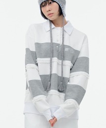 TUOMIO（トゥオミオ）の「【TUOMIO】RUFFLE POLO TOP / 【トゥオミオ】ラッフル長袖ポロシャツ（ポロシャツ）」