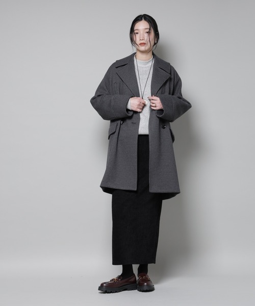 オーバーサイズポケットチェックコート（チェスターコート）｜NANO