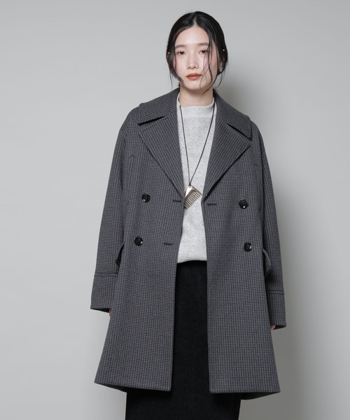 オーバーサイズポケットチェックコート（チェスターコート）｜NANO
