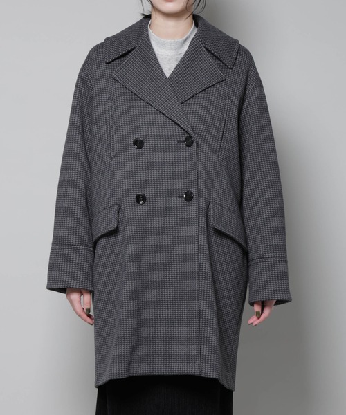 セール】オーバーサイズポケットチェックコート（チェスターコート