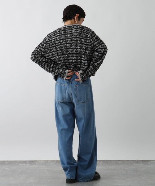 studio CLIP(スタディオクリップ)の「《ウタオ》ニットジャケット(ノーカラージャケット・レディース・ブラック/グレー・FREE)」の16枚目の写真