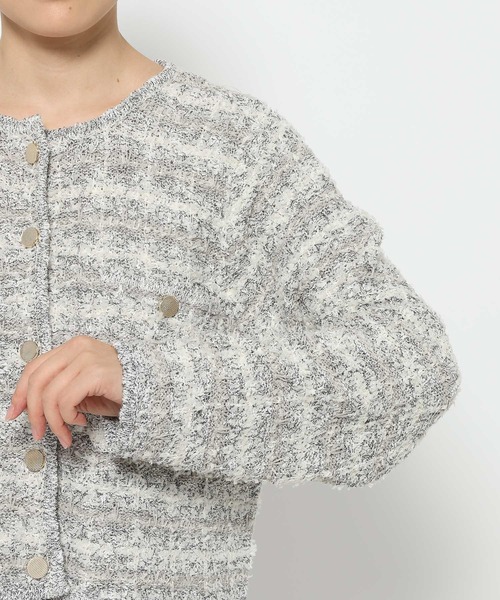 studio CLIP(スタディオクリップ)の「《ウタオ》ニットジャケット(ノーカラージャケット・レディース・ブラック/グレー・FREE)」の21枚目の写真