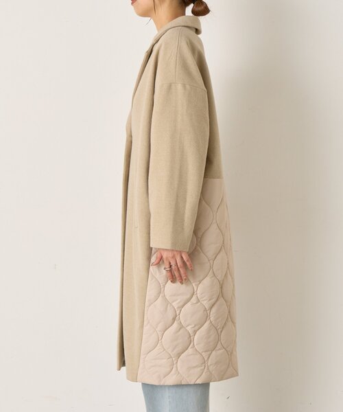 Jena espace merveilleux(ジェナ エスパスメルヴェイユ)の「【体系カバー/スタイルアップ】キルティング切替ロングコート(その他アウター・レディース・ベージュ/ネイビー・FREE)」の15枚目の写真