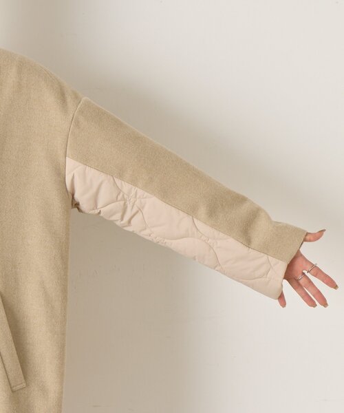 Jena espace merveilleux(ジェナ エスパスメルヴェイユ)の「【体系カバー/スタイルアップ】キルティング切替ロングコート(その他アウター・レディース・ベージュ/ネイビー・FREE)」の19枚目の写真