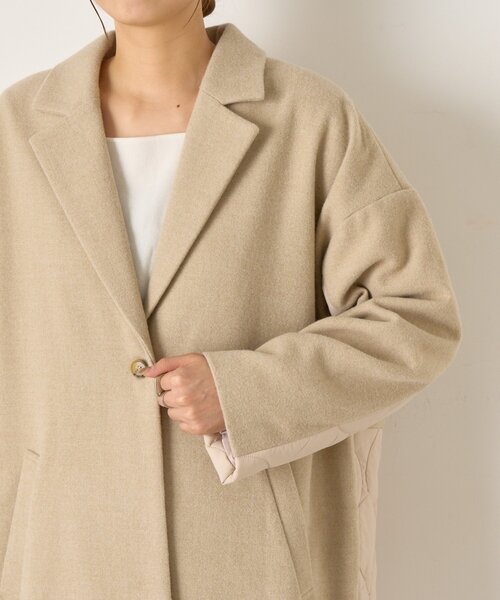 Jena espace merveilleux(ジェナ エスパスメルヴェイユ)の「【体系カバー/スタイルアップ】キルティング切替ロングコート(その他アウター・レディース・ベージュ/ネイビー・FREE)」の20枚目の写真