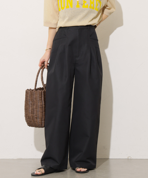 JOURNAL STANDARD relume（ジャーナルスタンダード　レリューム）の「《追加2》2タックワイドパンツ（チノパンツ・レディース・カーキ/ブラック/ベージュ・36/38）」の2枚目の写真