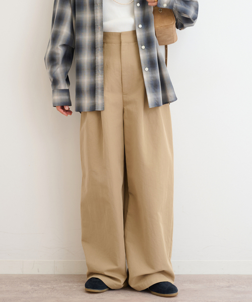 JOURNAL STANDARD relume（ジャーナルスタンダード　レリューム）の「《追加2》2タックワイドパンツ（チノパンツ・レディース・カーキ/ブラック/ベージュ・36/38）」の6枚目の写真