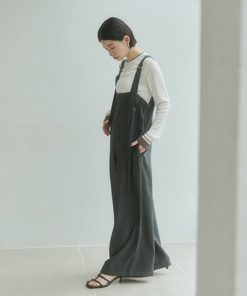 hunch(ハンチ)の「パワーネット 配色 レイヤード シアートップス(Tシャツ/カットソー・レディース・ベージュ/ブラック/ダークブラウン/グレー/ブラック系その他/オフホワイト・FREE)」の12枚目の写真