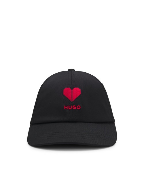 HUGO（ヒューゴ）の「ストレッチツイル キャップ ロゴエンブロイダリー（キャップ・メンズ・ブラック・ONESIZE）」の2枚目の写真