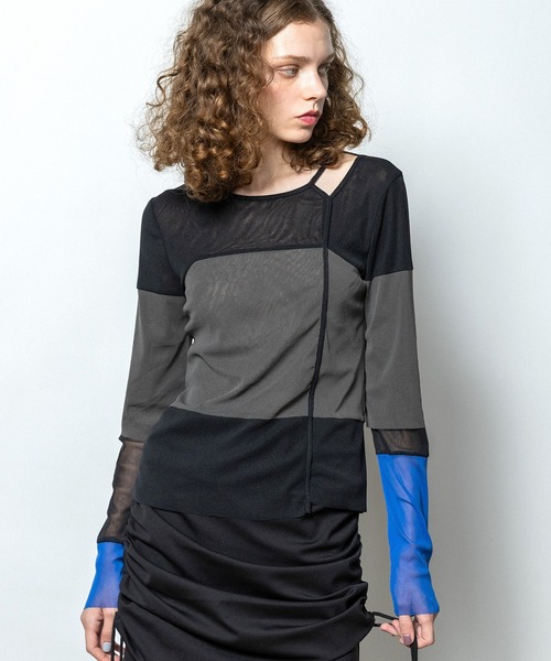 AULA AILA（アウラアイラ）の「カラーブロックチュールインナー（Tシャツ/カットソー・レディース・ブラック/イエロー/ライトグレー・0）」の2枚目の写真