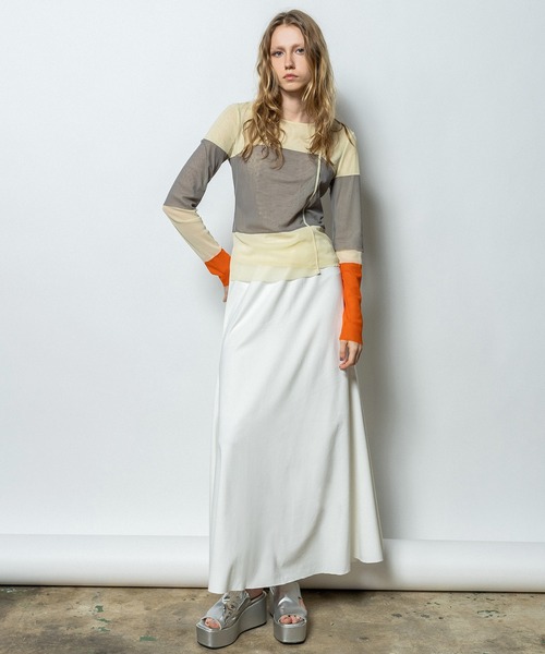 AULA AILA（アウラアイラ）の「カラーブロックチュールインナー（Tシャツ/カットソー・レディース・ブラック/イエロー/ライトグレー・0）」の12枚目の写真