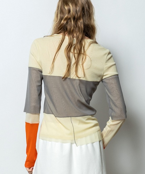 AULA AILA（アウラアイラ）の「カラーブロックチュールインナー（Tシャツ/カットソー・レディース・ブラック/イエロー/ライトグレー・0）」の11枚目の写真