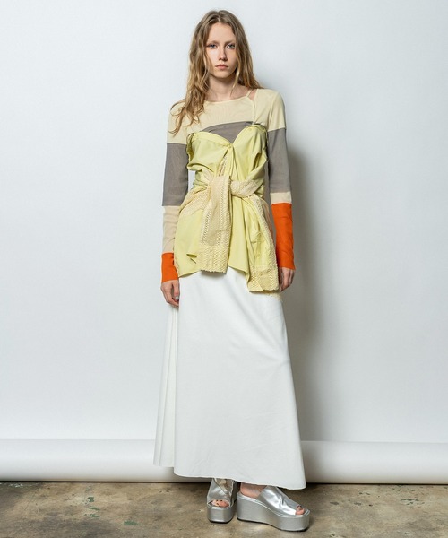 AULA AILA（アウラアイラ）の「カラーブロックチュールインナー（Tシャツ/カットソー・レディース・ブラック/イエロー/ライトグレー・0）」の15枚目の写真