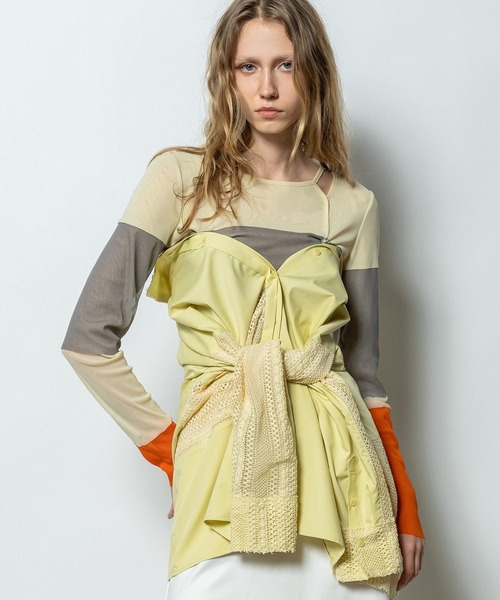 AULA AILA（アウラアイラ）の「カラーブロックチュールインナー（Tシャツ/カットソー・レディース・ブラック/イエロー/ライトグレー・0）」の14枚目の写真