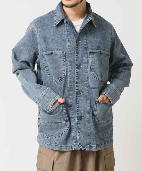 HANES(ヘインズ)の「【HANES/ヘインズ】ストレッチデニムカバーオール レギュラーフィット(カバーオール・メンズ・ネイビー/ブルー/ブラック/サックスブルー・M/L/LL)」の3枚目の写真