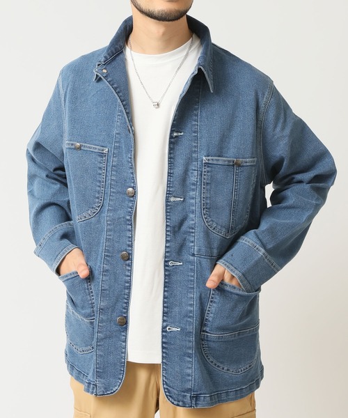 HANES(ヘインズ)の「【HANES/ヘインズ】ストレッチデニムカバーオール レギュラーフィット(カバーオール・メンズ・ネイビー/ブルー/ブラック/サックスブルー・M/L/LL)」の4枚目の写真