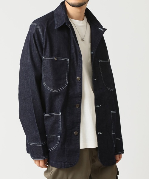 HANES(ヘインズ)の「【HANES/ヘインズ】ストレッチデニムカバーオール レギュラーフィット(カバーオール・メンズ・ネイビー/ブルー/ブラック/サックスブルー・M/L/LL)」の9枚目の写真