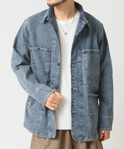 HANES(ヘインズ)の「【HANES/ヘインズ】ストレッチデニムカバーオール レギュラーフィット(カバーオール・メンズ・ネイビー/ブルー/ブラック/サックスブルー・M/L/LL)」の11枚目の写真