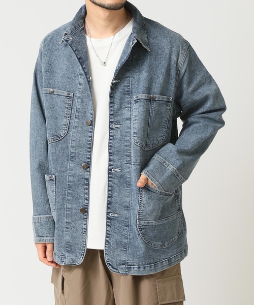 HANES(ヘインズ)の「【HANES/ヘインズ】ストレッチデニムカバーオール レギュラーフィット(カバーオール・メンズ・ネイビー/ブルー/ブラック/サックスブルー・M/L/LL)」の12枚目の写真