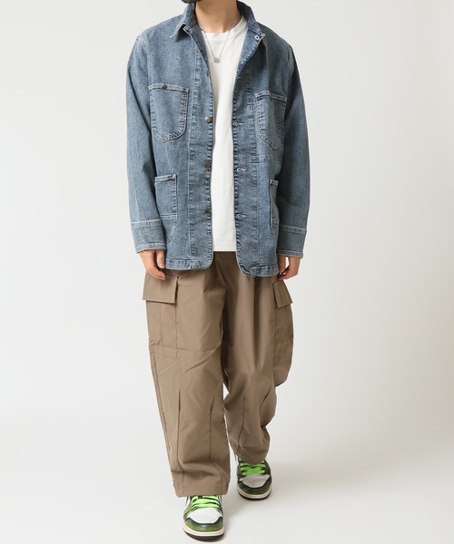HANES(ヘインズ)の「【HANES/ヘインズ】ストレッチデニムカバーオール レギュラーフィット(カバーオール・メンズ・ネイビー/ブルー/ブラック/サックスブルー・M/L/LL)」の13枚目の写真
