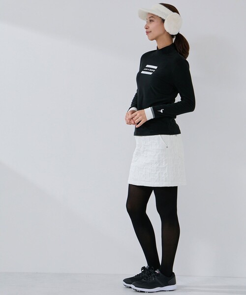 JUN&ROPE'(ジュンアンドロペ)の「フロントロゴ長袖モックプルオーバー/保温・吸湿発熱(Tシャツ/カットソー・レディース・ブラック/ホワイト・S/M/L)」の5枚目の写真
