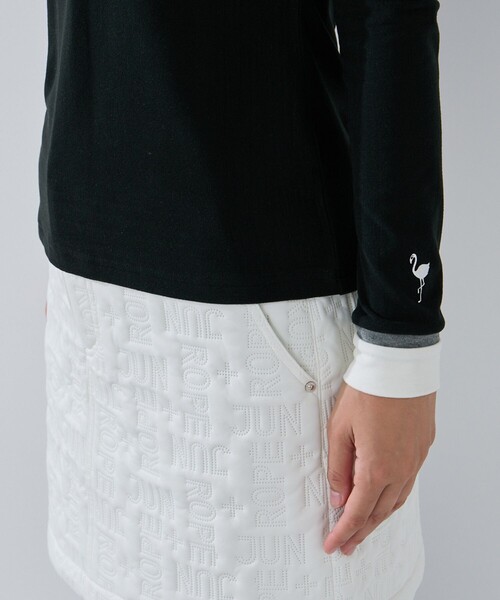 JUN&ROPE'(ジュンアンドロペ)の「フロントロゴ長袖モックプルオーバー/保温・吸湿発熱(Tシャツ/カットソー・レディース・ブラック/ホワイト・S/M/L)」の15枚目の写真