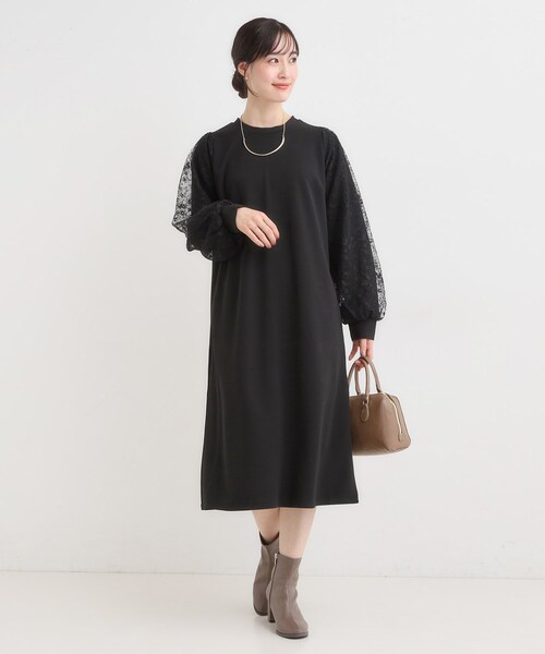 DRESKIP（ドレスキップ）の「【S-LL】お袖チュールレース切り替えワンピース（ワンピース・レディース・ブラック/ブラウン系その他・01/02/03/04）」の9枚目の写真