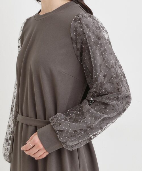 DRESKIP（ドレスキップ）の「【S-LL】お袖チュールレース切り替えワンピース（ワンピース・レディース・ブラック/ブラウン系その他・01/02/03/04）」の16枚目の写真