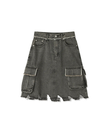 Harper Tassel Denim Short Skirt - 2COL