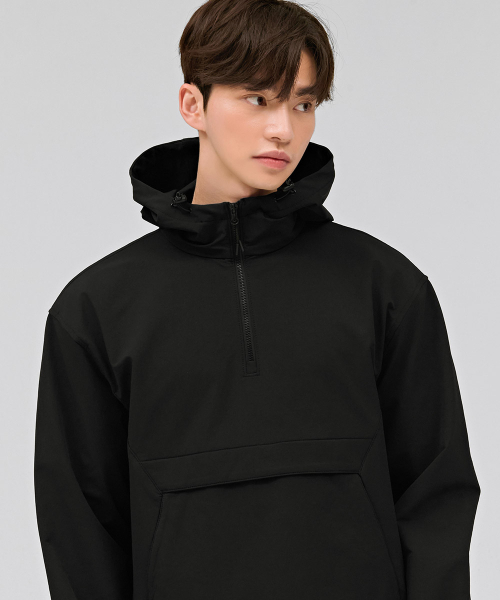 CHASECULT(チェイスカルト)の「共用ストレッチ裏起毛フードアノラックTシャツ-ブラック(Tシャツ/カットソー・メンズ・ブラック・90/100/95/105)」の1枚目の写真