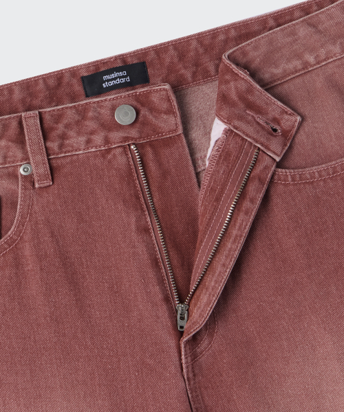 MUSINSA STANDARD（ムシンサスタンダード）の「ピグメントワイドデニムパンツ [スモークピンク]（デニムパンツ・メンズ・その他・40/38/42/36/27/28/29/34/32/30/31/33/26）」の3枚目の写真